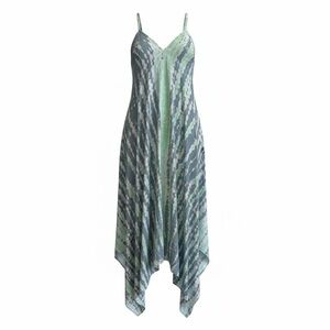 Daisy Island scarf hem tie dye midi dress